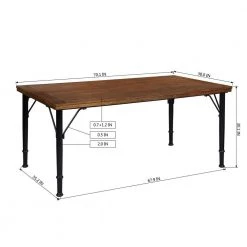 Amanda 70.1 in. Rectangular Brown Wood Dining Table (Seat 6) by Homy Casa -Homy Casa Shop brown homy casa kitchen dining tables amanda 6339 1f 1000