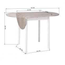 Dining Table White 45.3in. Foldable Metal Tube by Homy Casa -Homy Casa Shop brown homy casa kitchen dining tables deane woodgrain a 44 1000