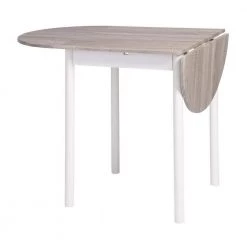 Dining Table White 45.3in. Foldable Metal Tube by Homy Casa