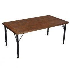 Amanda 70.1 in. Rectangle Rustic Brown Wood Top with Metal Frame Dining Table by Homy Casa -Homy Casa Shop brown homy casa kitchen dining tables hd amanda 1f 1000