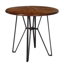 Irizo 40.0 in. Round Brown Wood Dining Table with Metal Frame by Homy Casa 15 Irizo 40.0 in. Round Brown Wood Dining Table with Metal Frame by Homy Casa -Homy Casa Shop brown homy casa kitchen dining tables hd irizo small 6328 1f 1000