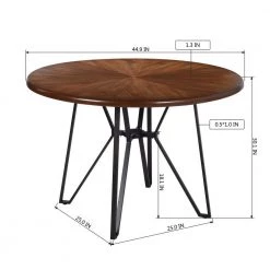 Irizo 44.9 in. Round Brown MDF Dining Table (Seats 4) by Homy Casa -Homy Casa Shop brown homy casa kitchen dining tables irizo 6329 1f 1000