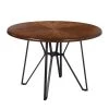 Dining Table Brown Round MDF Wood Industrial Modern Big by Homy Casa -Homy Casa Shop brown homy casa kitchen dining tables irizo 64 1000