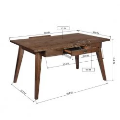 Thalla 60 in. Rectangle Brown Solid Wood Dining Table (Seats 6) by Homy Casa -Homy Casa Shop brown homy casa kitchen dining tables thalla 6333 44 1000