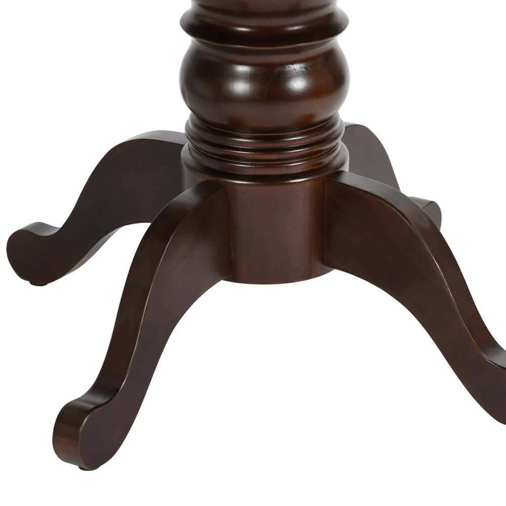 Zackary 41 in. Round Brown Wood Dining Table (Seats 4) by Homy Casa 7 Zackary 41 in. Round Brown Wood Dining Table (Seats 4) by Homy Casa - Image 5