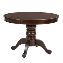 Zackary 41 in. Round Brown Wood Dining Table (Seats 4) by Homy Casa