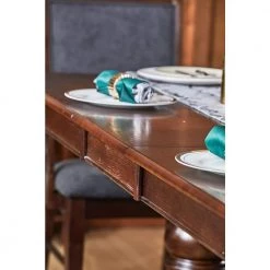 Zaim 77.7 in.Rectangle Removable Leaf Brown Wood Dining Table(Seats 6) by Homy Casa -Homy Casa Shop brown homy casa kitchen dining tables zaim dining table 44 1000