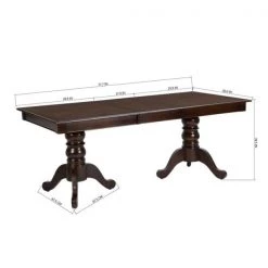 Zaim 77.7 in.Rectangle Removable Leaf Brown Wood Dining Table(Seats 6) by Homy Casa -Homy Casa Shop brown homy casa kitchen dining tables zaim dining table 76 1000