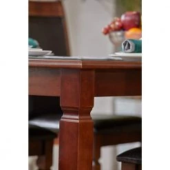 Zaman 77.7 in. Rectangle Removable Leaf Brown Wood Dining Table (Seats 6) by Homy Casa -Homy Casa Shop brown homy casa kitchen dining tables zaman dining table 1f 1000