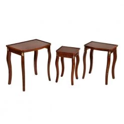 Mackay 22 in. Brown Rectangle Wood Coffee Table With 3 Pieces by Homy Casa -Homy Casa Shop brown homy casa nesting tables hd mackay 44 1000