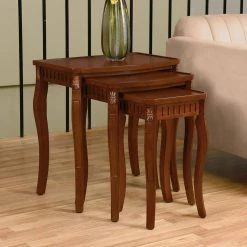 Mackay 22 in. Brown Rectangle Wood Coffee Table With 3 Pieces by Homy Casa -Homy Casa Shop brown homy casa nesting tables hd mackay 77 1000