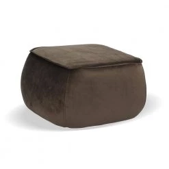 Living Room Grey Velvet Ottoman by Homy Casa