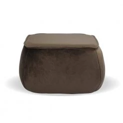 Living Room Grey Velvet Ottoman by Homy Casa -Homy Casa Shop brown homy casa ottomans rondae grey c3 1000