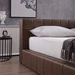 Ldelle 91.5 in. W Brown Wood Frame Full Platform Bed by Homy Casa 20 Ldelle 91.5 in. W Brown Wood Frame Full Platform Bed by Homy Casa -Homy Casa Shop brown homy casa platform beds hd ldelle full 76 1000
