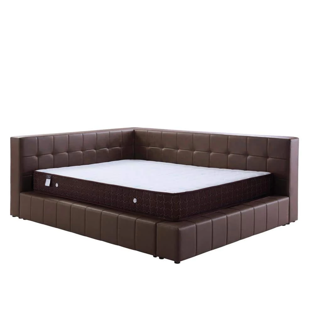 Ldelle 91.5 in. W Brown Wood Frame Full Platform Bed by Homy Casa 5 Ldelle 91.5 in. W Brown Wood Frame Full Platform Bed by Homy Casa - Image 3