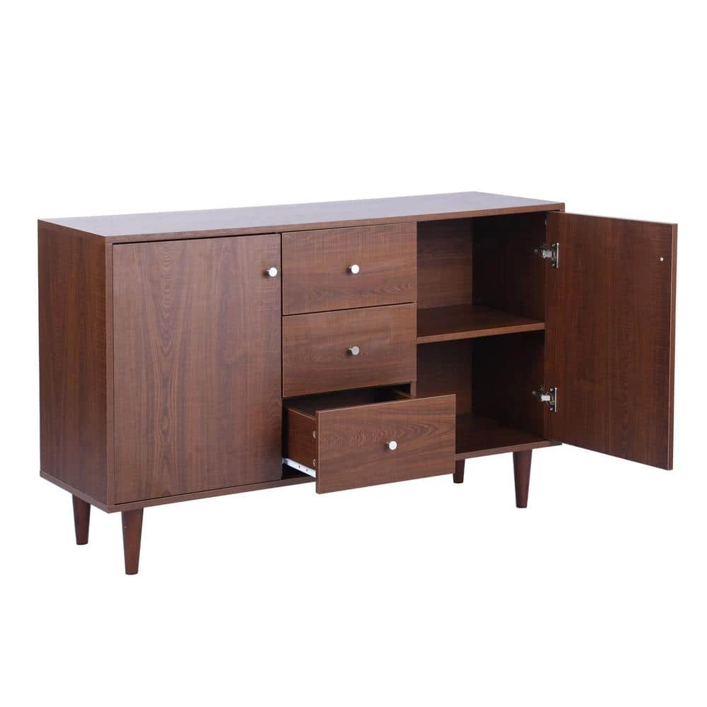 Dorfler Brown Storage Cabinet Sideboard With 2-Door and 3-Drawer by Homy Casa 9 Dorfler Brown Storage Cabinet Sideboard With 2-Door and 3-Drawer by Homy Casa - Image 7