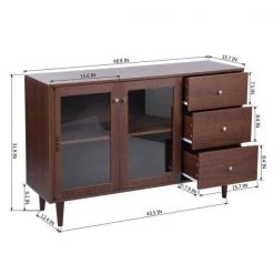 Gondorf Brown Storage Cabinet Sideboard With 2-Door and 3-Drawer by Homy Casa -Homy Casa Shop brown homy casa sideboards buffet tables gondorf 1f 1000