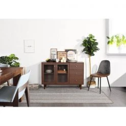 Gondorf Brown Storage Cabinet Sideboard With 2-Door and 3-Drawer by Homy Casa -Homy Casa Shop brown homy casa sideboards buffet tables gondorf 31 1000