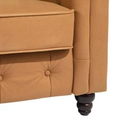 EDWINA 66.9 in. W Round Arm Fabric 2-Seater Straight Sofa Loveseat with Removable Cushions in Brown Color by Homy Casa -Homy Casa Shop brown homy casa sofas couches hd edwina double seater fa 1000
