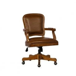 Kerri 25 in. Brown Upholstered Task Chair by Homy Casa