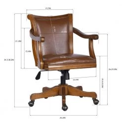 Renee 25.2 in. Brown Upholstered Task Chair by Homy Casa -Homy Casa Shop brown homy casa task chairs renee 44 1000