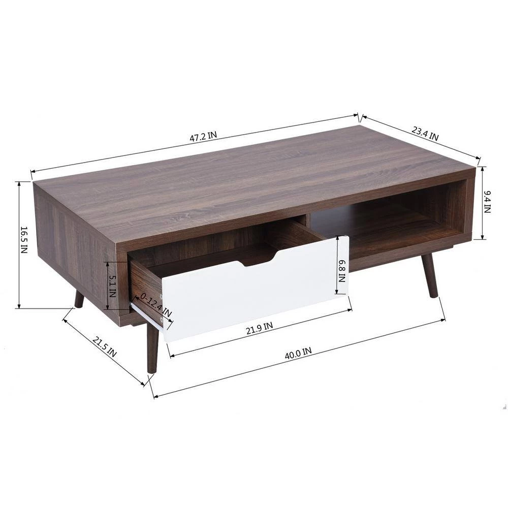 Luxsaan 47 in. Width Brown TV Stand With Storage 49 in. Fits by Homy Casa 8 Luxsaan 47 in. Width Brown TV Stand With Storage 49 in. Fits by Homy Casa - Image 6