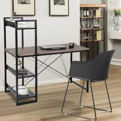 Alaska 47.2 in. Brown Writing Desk with 3 Shelves by Homy Casa -Homy Casa Shop brown homy casa writing desks alaska 246t jm 31 1000