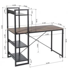 Alaska 47.2 in. Brown Writing Desk with 3 Shelves by Homy Casa -Homy Casa Shop brown homy casa writing desks alaska 246t jm 44 1000