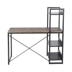 Alaska 47.2 in. Brown Writing Desk with 3 Shelves by Homy Casa -Homy Casa Shop brown homy casa writing desks alaska 246t jm 77 1000