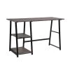 Mcghee 47.4 in. Rectangular Dark Brown Writing Desk with 2-Shelves by Homy Casa -Homy Casa Shop brown homy casa writing desks mcghee 64 1000