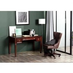 Mildred 50.4 in. Retangular Brown 3-Drawers Writing Desk by Homy Casa -Homy Casa Shop brown homy casa writing desks mildred 6318 31 1000