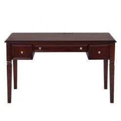 Mildred 50.4 in. Retangular Brown 3-Drawers Writing Desk by Homy Casa -Homy Casa Shop brown homy casa writing desks mildred 6318 c3 1000