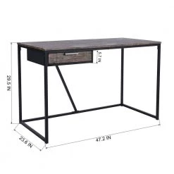 Scannah 47.2 in. Retangular Brown 1-Drawer Writing Desk by Homy Casa -Homy Casa Shop brown homy casa writing desks scannah a 44 1000