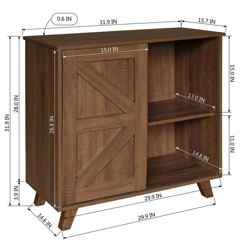 Latza Brown MDF 3-Levels Side Board by Homy Casa 7 Latza Brown MDF 3-Levels Side Board by Homy Casa - Image 6