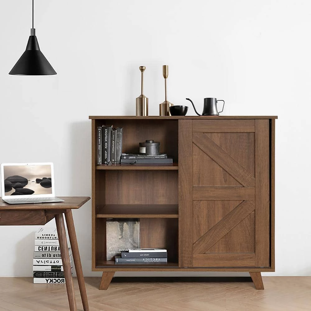 Latza Brown MDF 3-Levels Side Board by Homy Casa 3 Latza Brown MDF 3-Levels Side Board by Homy Casa - Image 2