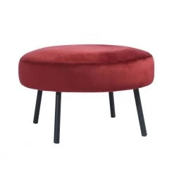 NICKEIL Black Powder Coating Legs Velvet Ottoman, BURGUNDY by Homy Casa 14 NICKEIL Black Powder Coating Legs Velvet Ottoman, BURGUNDY by Homy Casa -Homy Casa Shop burgundy homy casa ottomans hd nickeil burgundy 4f 1000