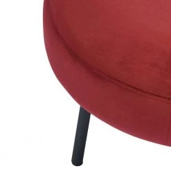 NICKEIL Black Powder Coating Legs Velvet Ottoman, BURGUNDY by Homy Casa 17 NICKEIL Black Powder Coating Legs Velvet Ottoman, BURGUNDY by Homy Casa -Homy Casa Shop burgundy homy casa ottomans hd nickeil burgundy fa 1000