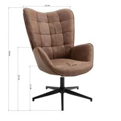 Iris Camel Swivel Arm Chair Wingback Balloon Chair by Homy Casa -Homy Casa Shop camel homy casa accent chairs hd iris camel 4f 1000