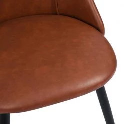 Smeg Caramel Faux Leather Upholstered Dining Side Chairs (Set of 2) by Homy Casa 20 Smeg Caramel Faux Leather Upholstered Dining Side Chairs (Set of 2) by Homy Casa -Homy Casa Shop caramel homy casa dining chairs smeg caramel pu black gold leg 76 1000