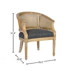 Ronit Charcoal Upholstered Solid Wood Arm Chair by Homy Casa -Homy Casa Shop charcoal homy casa accent chairs hd ronit 40 1000