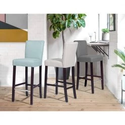 Nielsen 39.8 in. Charcoal Low Back Cushioned Bar Stool with Fabric Seat (Set of 2) by Homy Casa 19 Nielsen 39.8 in. Charcoal Low Back Cushioned Bar Stool with Fabric Seat (Set of 2) by Homy Casa -Homy Casa Shop charcoal homy casa bar stools hd nielsen fabric charcoal 31 1000