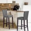 Nielsen 39.8 in. Charcoal Low Back Cushioned Bar Stool with Fabric Seat (Set of 2) by Homy Casa -Homy Casa Shop charcoal homy casa bar stools hd nielsen fabric charcoal 64 1000