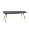 Nuhu Charcoal Fabric Upholstered Oak Metal Legs Bench( 18.3 in H * 45.3 in W * 15.3 in D ） by Homy Casa -Homy Casa Shop charcoal homy casa bedroom benches hd nuhu charcoal oak leg 64 1000