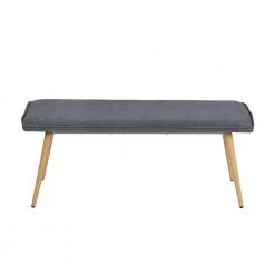 Nuhu Charcoal Fabric Upholstered Oak Metal Legs Bench( 18.3 in H * 45.3 in W * 15.3 in D ) by Homy Casa 14 Nuhu Charcoal Fabric Upholstered Oak Metal Legs Bench( 18.3 in H * 45.3 in W * 15.3 in D ) by Homy Casa -Homy Casa Shop charcoal homy casa bedroom benches hd nuhu charcoal oak leg c3 1000