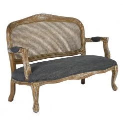 Raynne 52 in. Black Fabric Upholstered 2-Seater Loveseat by Homy Casa