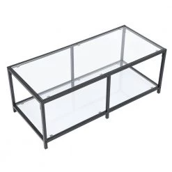 Justin 43.3 in. Clear Rectangle Glass Coffee Table by Homy Casa 18 Justin 43.3 in. Clear Rectangle Glass Coffee Table by Homy Casa -Homy Casa Shop clear homy casa console tables justin b 4f 1000