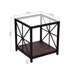 Shape 20 in. Clear Glass Square End Table by Homy Casa -Homy Casa Shop clear homy casa end side tables shape glass 44 1000