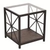 Shape 20 in. Clear Glass Square End Table by Homy Casa