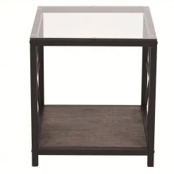 Shape 20 in. Clear Glass Square End Table by Homy Casa -Homy Casa Shop clear homy casa end side tables shape glass c3 1000