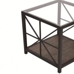 Shape 20 in. Clear Glass Square End Table by Homy Casa -Homy Casa Shop clear homy casa end side tables shape glass fa 1000